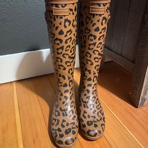 Hunter Leopard Rainboots